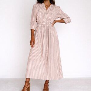 dRA Los Angeles Anthropologie Cassie Shirt Dress Womens Small Red White Stripes